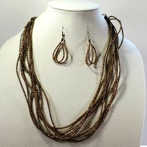 Necklace Bronzed beaded